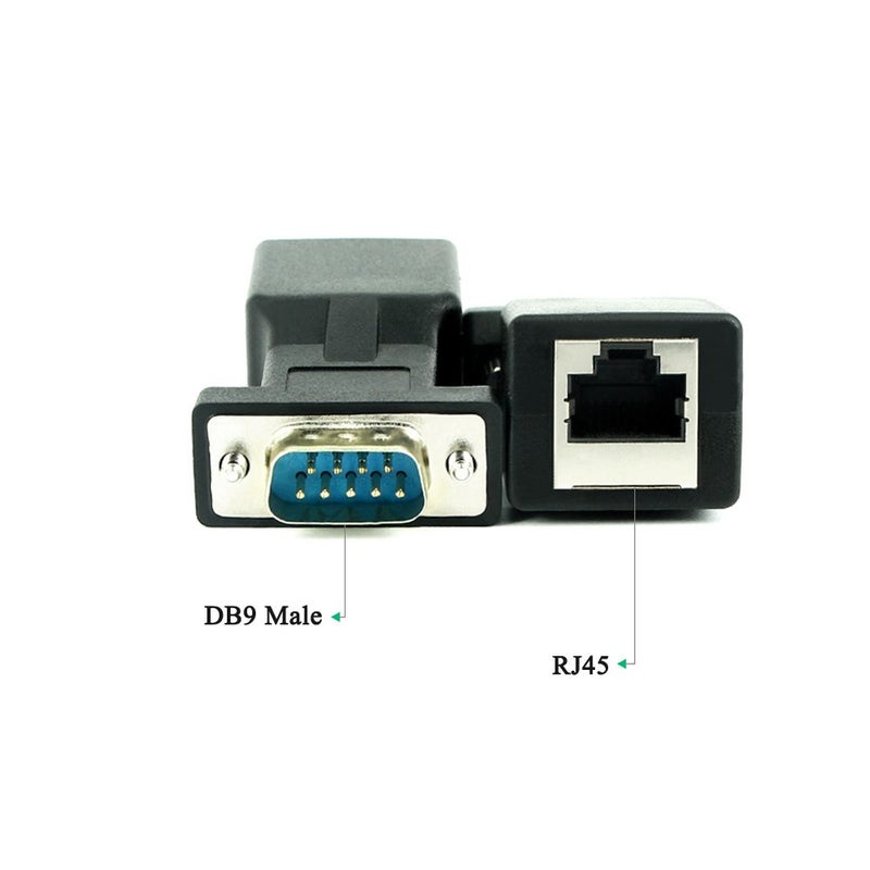 LFHUKEJI RS232 to RJ45, DB9 9-Pin Serial Port Male to RJ45 Female Cat5e/6 Ethernet LAN Extend Adapter - Image 2